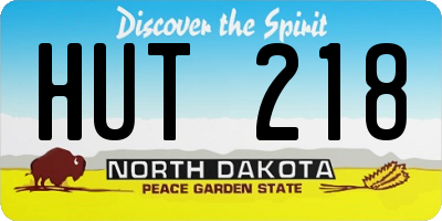 ND license plate HUT218