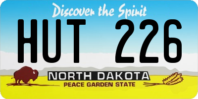 ND license plate HUT226