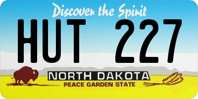 ND license plate HUT227