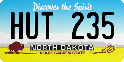 ND license plate HUT235