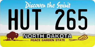 ND license plate HUT265