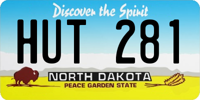 ND license plate HUT281