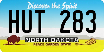 ND license plate HUT283