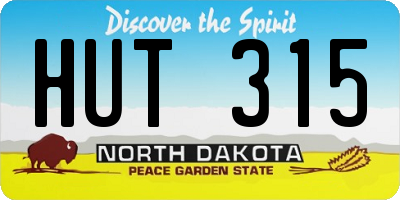 ND license plate HUT315