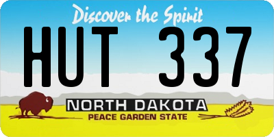 ND license plate HUT337