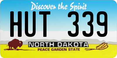 ND license plate HUT339