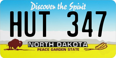 ND license plate HUT347