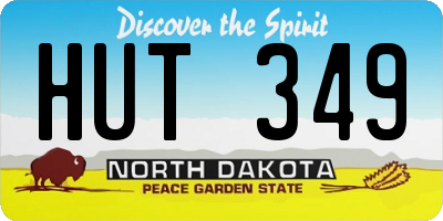 ND license plate HUT349