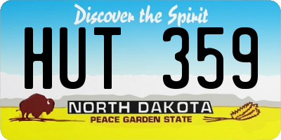 ND license plate HUT359