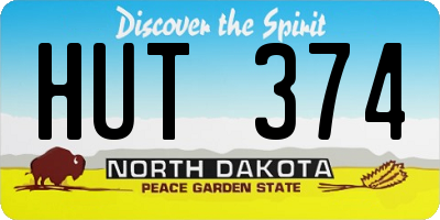 ND license plate HUT374