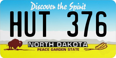 ND license plate HUT376
