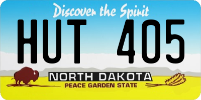 ND license plate HUT405