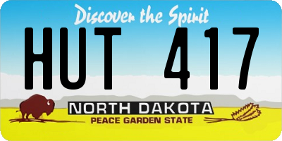 ND license plate HUT417