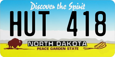 ND license plate HUT418