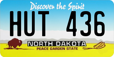 ND license plate HUT436