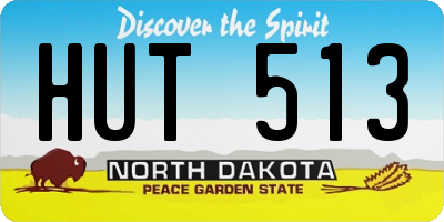 ND license plate HUT513
