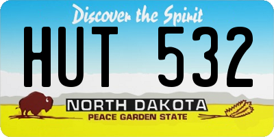 ND license plate HUT532