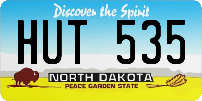 ND license plate HUT535