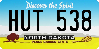 ND license plate HUT538