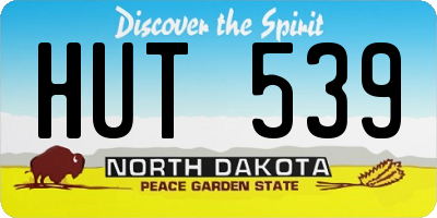 ND license plate HUT539
