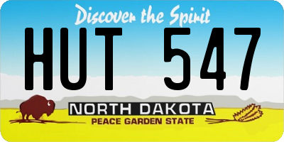 ND license plate HUT547