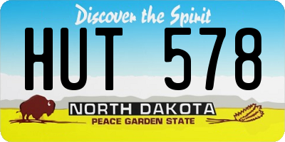ND license plate HUT578