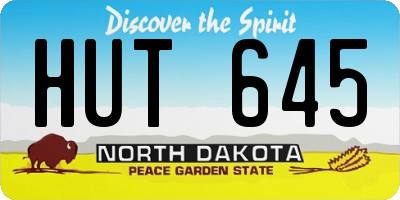 ND license plate HUT645
