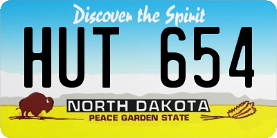 ND license plate HUT654