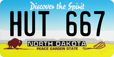 ND license plate HUT667