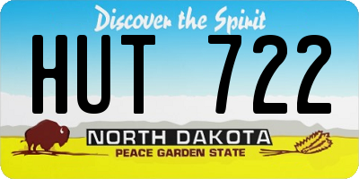 ND license plate HUT722