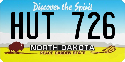 ND license plate HUT726