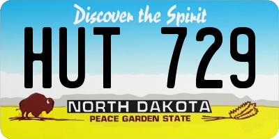 ND license plate HUT729