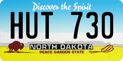 ND license plate HUT730