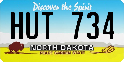 ND license plate HUT734