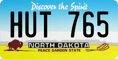 ND license plate HUT765