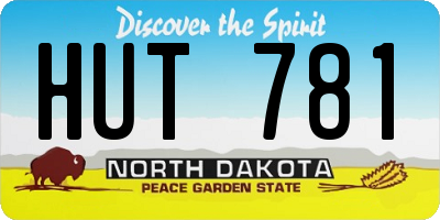 ND license plate HUT781