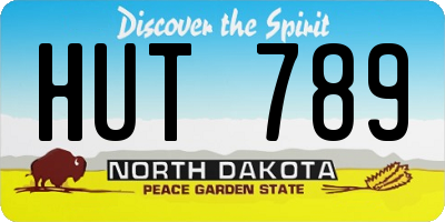 ND license plate HUT789
