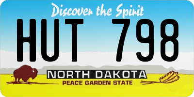 ND license plate HUT798