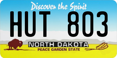 ND license plate HUT803