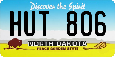 ND license plate HUT806