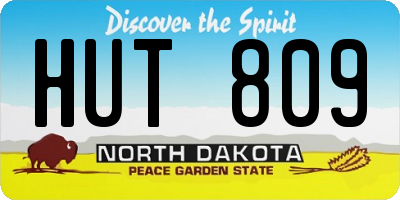 ND license plate HUT809