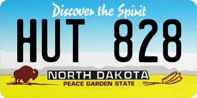 ND license plate HUT828
