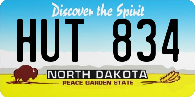ND license plate HUT834