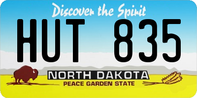 ND license plate HUT835