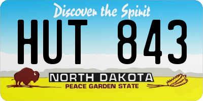 ND license plate HUT843