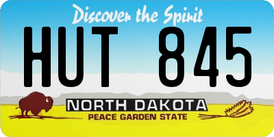ND license plate HUT845