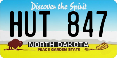 ND license plate HUT847