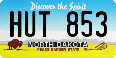ND license plate HUT853