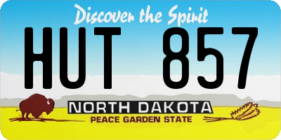 ND license plate HUT857