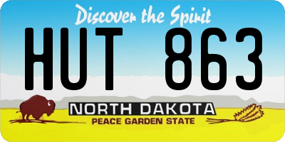 ND license plate HUT863